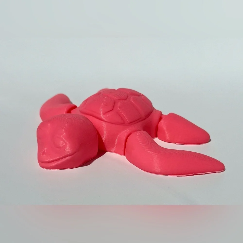 3D Printed Articulated Pink Turtle Toy Fidget Toy Desk‎ Toy